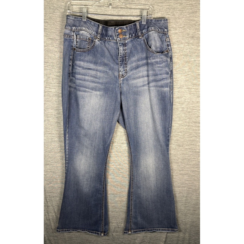 Lane Bryant Jeans 18 Short High Rise Boot Cut Tighter Tummy Stretch Blue Denim